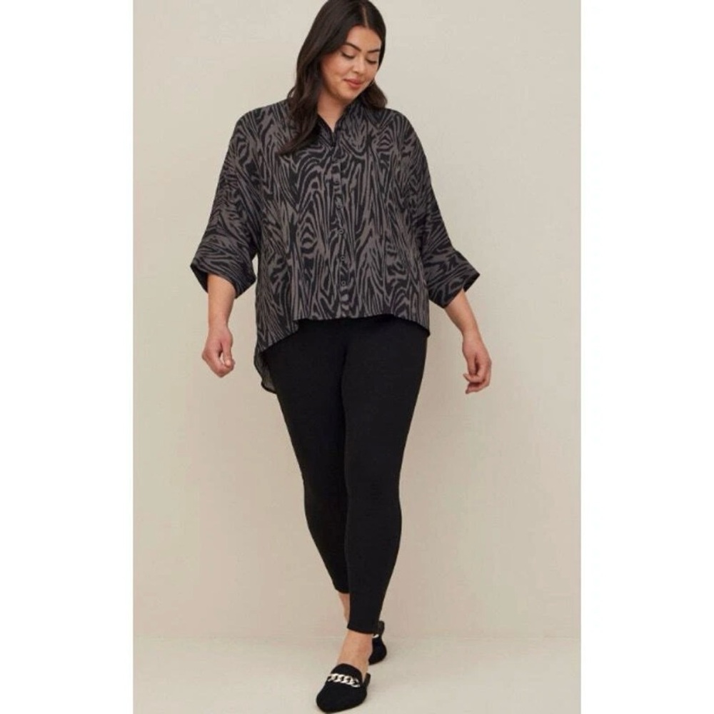 Torrid Zebra Print Black and Gray Blouse